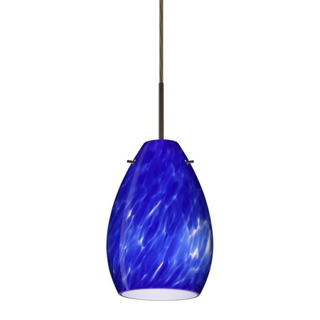 Besa Lighting Besa Pera 6 Pendant Bronze Blue Cloud 1x50W Candelabra 1BT-171386-BR